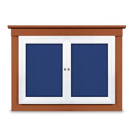 United Visual Products 24"x36" 1-Door Enclosed Letterboard, Green Felt/Cherry UV2621O-CHERRY-GREEN